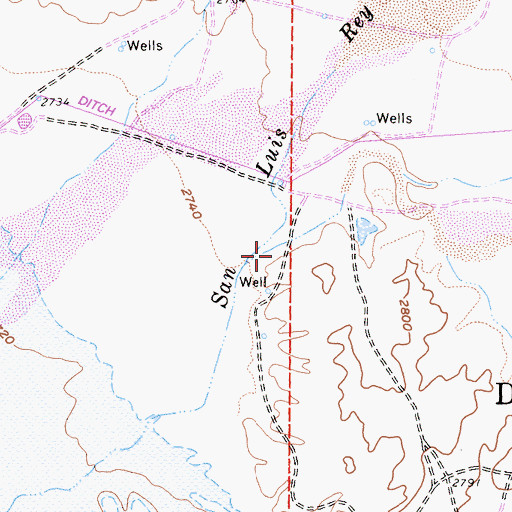 Topographic Map of Agua Caliente Creek, CA