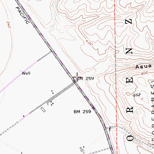 Topographic Map of Agua Grande Canyon, CA