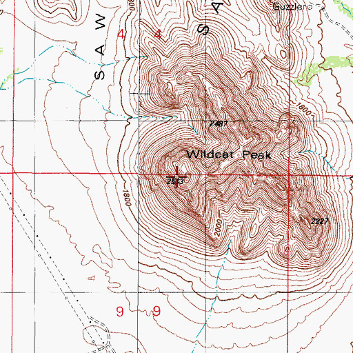 Topographic Map of Wildcat Peak, AZ