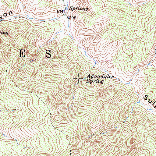 Topographic Map of Aguadulce Spring, CA