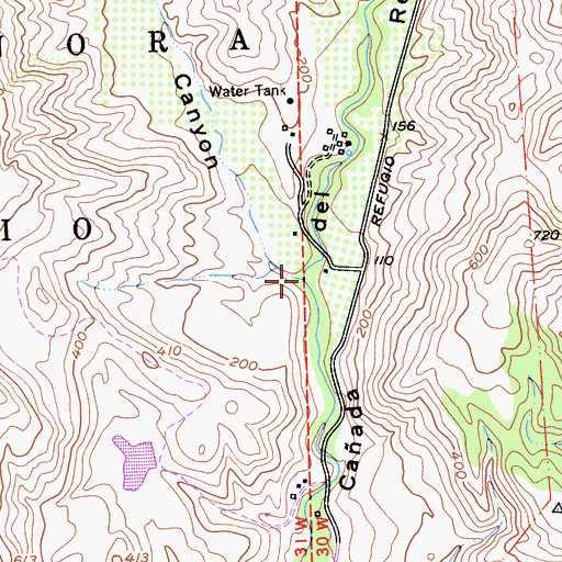 Topographic Map of Aguajito Canyon, CA