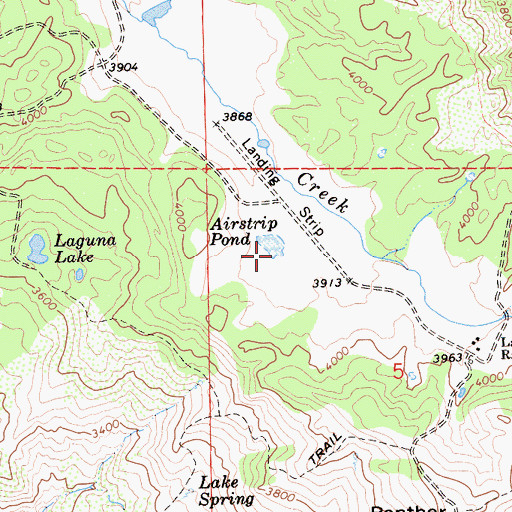 Topographic Map of Airstrip Pond, CA