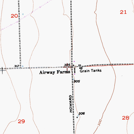 Topographic Map of Airway Farms, CA