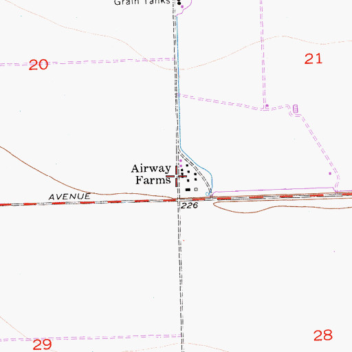 Topographic Map of Airway Farms, CA