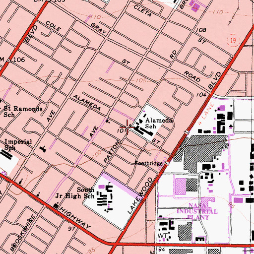 Topographic Map of Alameda Elementary School, CA