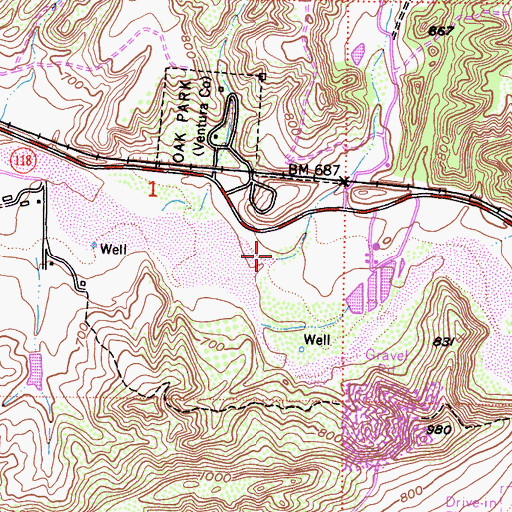 Topographic Map of Alamos Canyon, CA