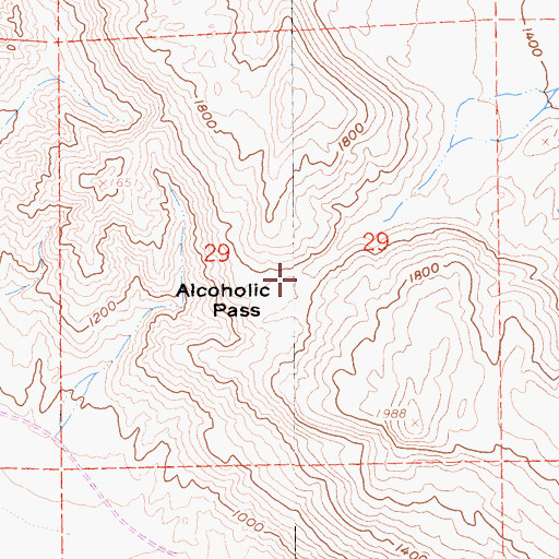 Topographic Map of Alcoholic Pass, CA