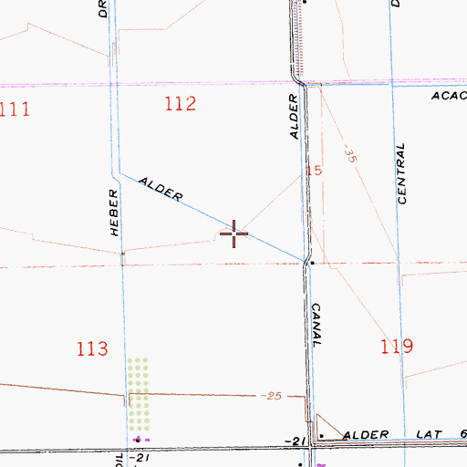 Topographic Map of Alder Canal, CA
