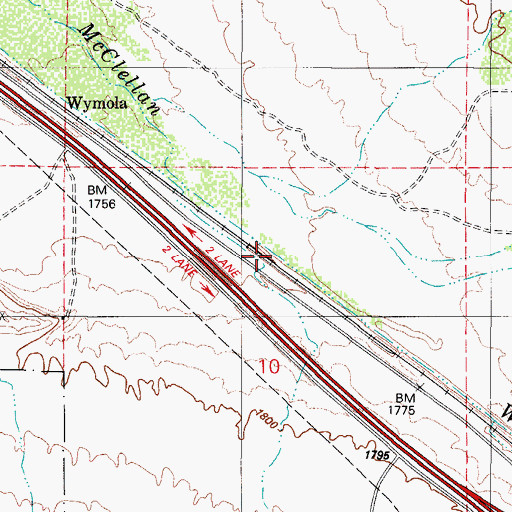 Topographic Map of Wymola Railroad Station, AZ