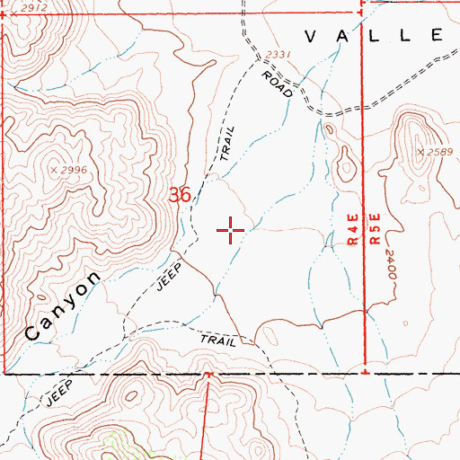 Topographic Map of Alder Canyon, CA