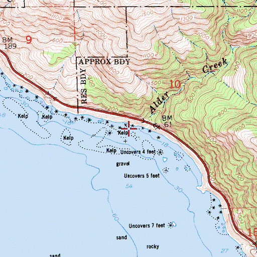 Topographic Map of Alder Creek, CA