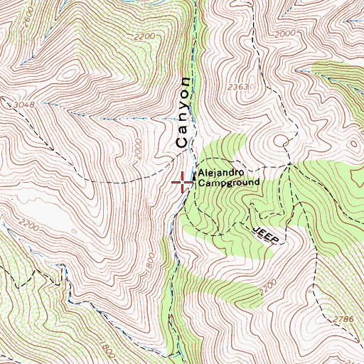 Topographic Map of Alejandro Campground, CA