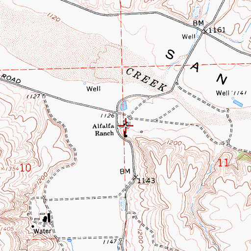 Topographic Map of Alfalfa Ranch, CA