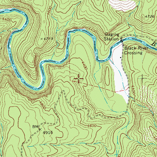 Topographic Map of Black River, AZ