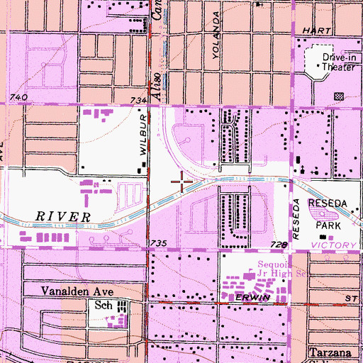 Topographic Map of Aliso Canyon Wash, CA