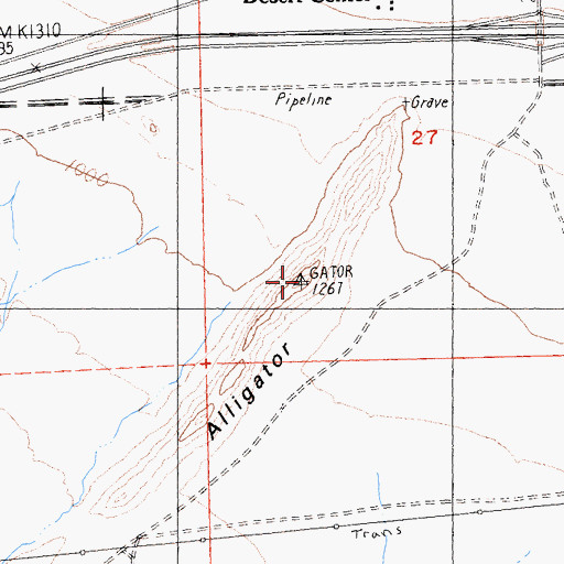 Topographic Map of Alligator, CA