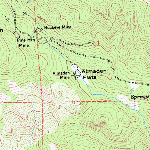 Topographic Map of Almaden Flats, CA