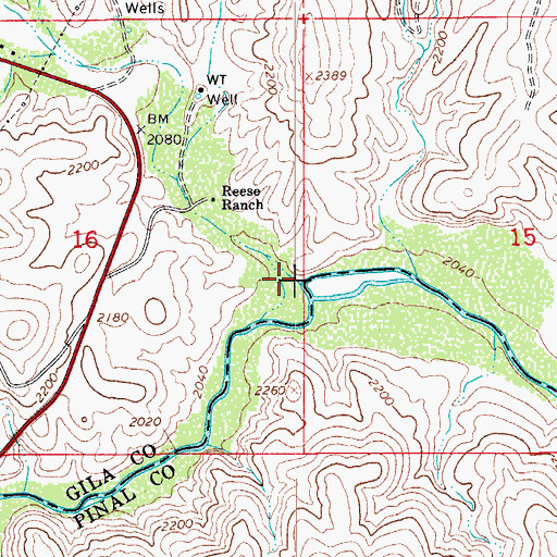 Topographic Map of Dripping Springs Valley, AZ