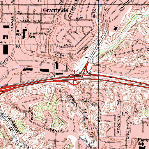 Topographic Map of Alvarado Canyon, CA