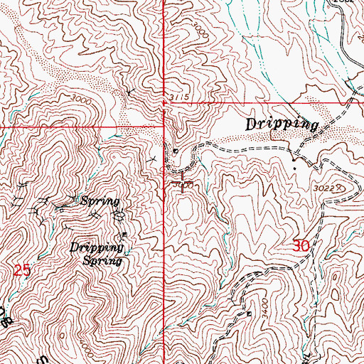Topographic Map of Dripping Springs, AZ