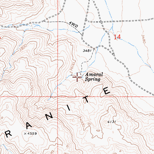 Topographic Map of Amaral Spring, CA