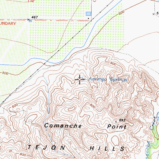 Topographic Map of Amargo Springs, CA