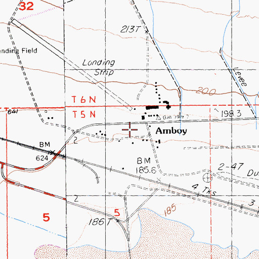 Topographic Map of Amboy, CA