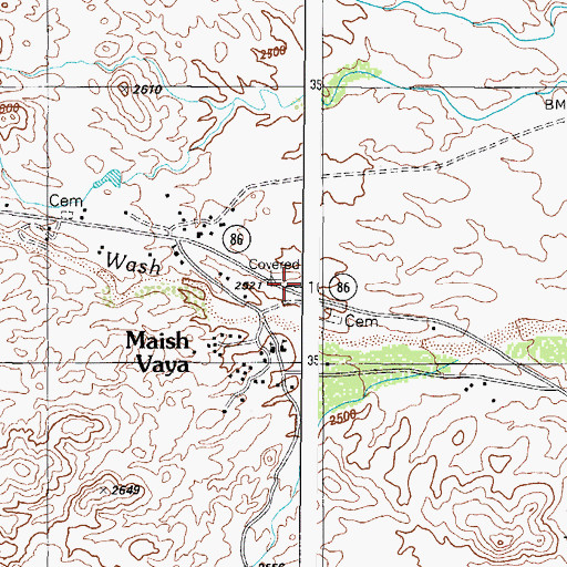 Topographic Map of Covered Wells, AZ