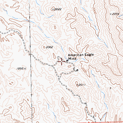Topographic Map of American Eagle Mine, CA