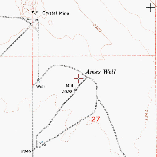 Topographic Map of Ames Well, CA