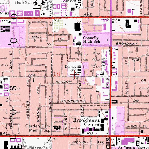 Topographic Map of Amherst School, CA