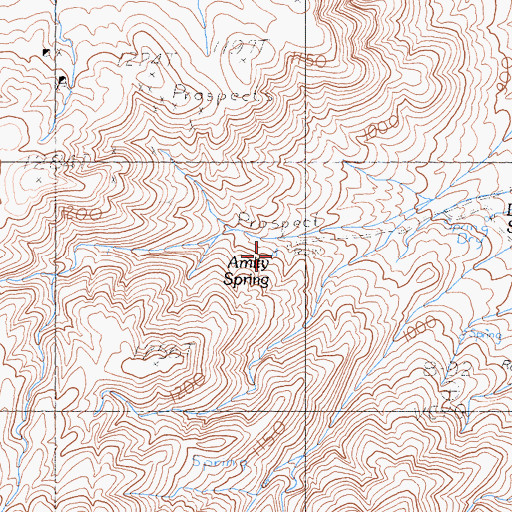 Topographic Map of Amity Spring, CA
