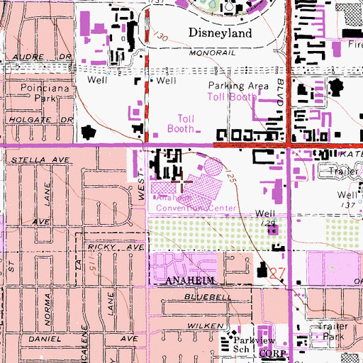 Topographic Map of Anaheim Convention Center, CA