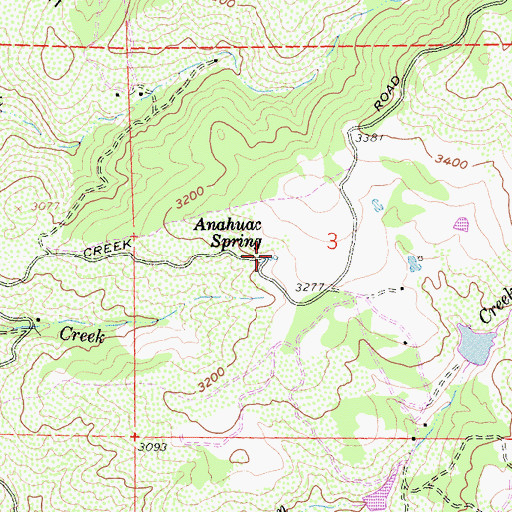 Topographic Map of Anahuac Spring, CA