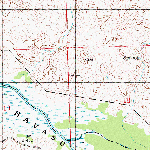 Topographic Map of Aubrey Landing (historical), AZ