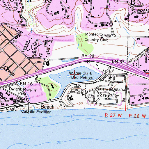 Topographic Map of Andree Clark Bird Refuge, CA