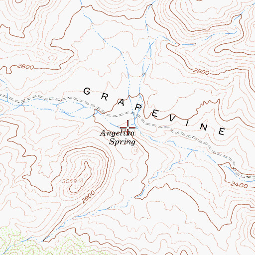 Topographic Map of Angelina Spring, CA