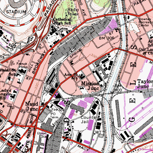 Topographic Map of Ann Street Elementary School, CA