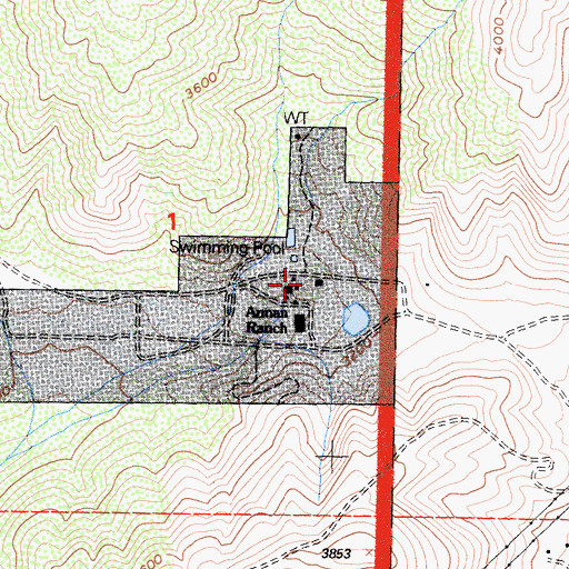 Topographic Map of Annan Ranch, CA