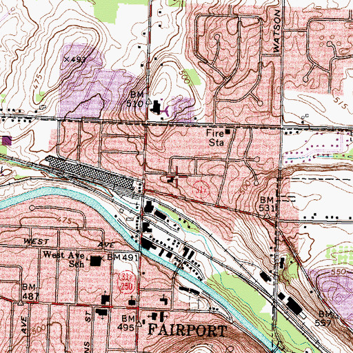 Topographic Map of Church of the Assumption, NY