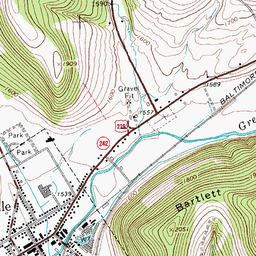 Topographic Map of Saint Paul's Lutheran Church, NY
