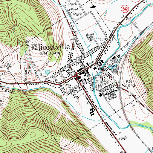 Topographic Map of Saint John's Episcopal Church, NY