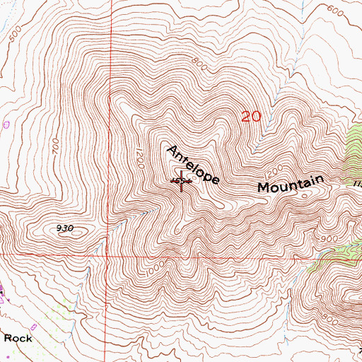 Topographic Map of Antelope Mountain, CA