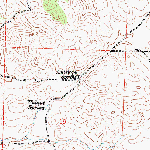 Topographic Map of Antelope Spring, CA