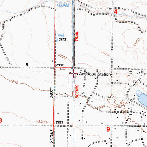 Topographic Map of Antelope Station, CA