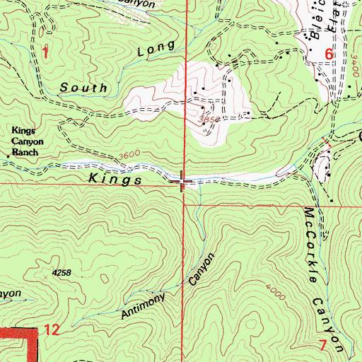 Topographic Map of Antimony Canyon, CA