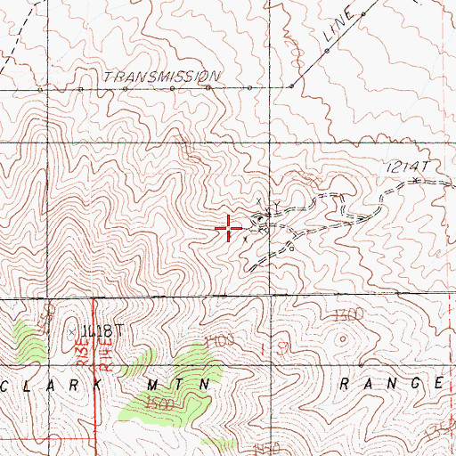 Topographic Map of Antimony Mine, CA