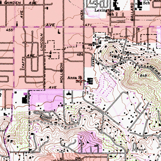 Topographic Map of Anza Elementary School, CA