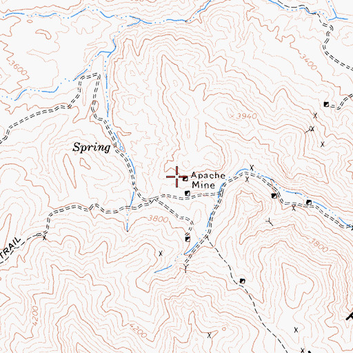 Topographic Map of Apache Mine, CA