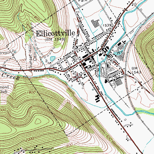 Topographic Map of Zion Evangelical Church, NY
